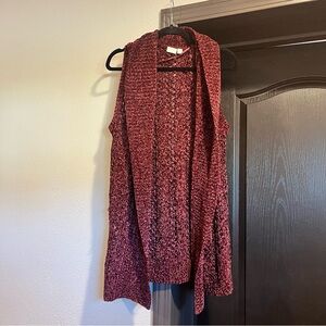 Cardigan vest jewel toned purple